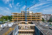 Palazzina uffici in legno in Lombardia | © Visualdron - Jacopo Marinelli