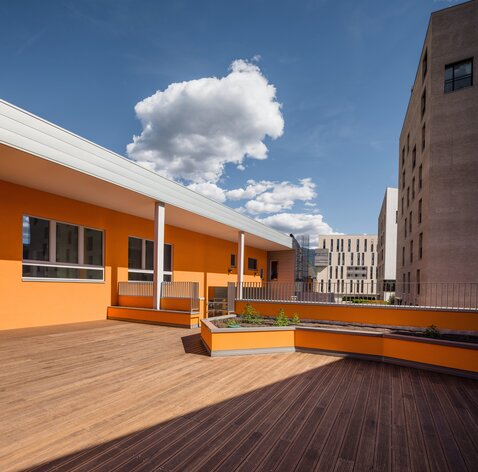 Kindergarten and nursery made of wood in Bolzano | © Arcangelo Piai